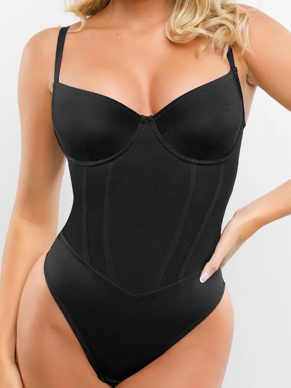 Popilush Shapewear Tummy Control Corset Thong Bodysuit